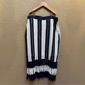 Eva Franco Navy and White knit Pencil Skirt